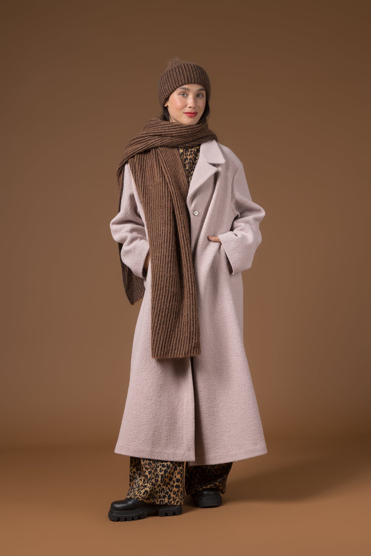 COZY wool coat, Misty pink
