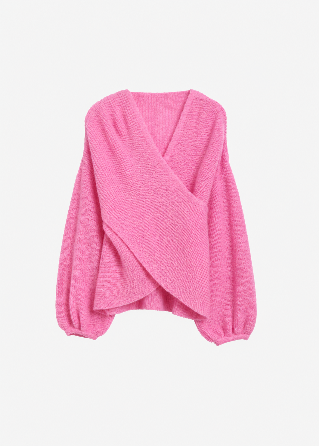 PRE-ORDER: Cross knit sweater, pink/black